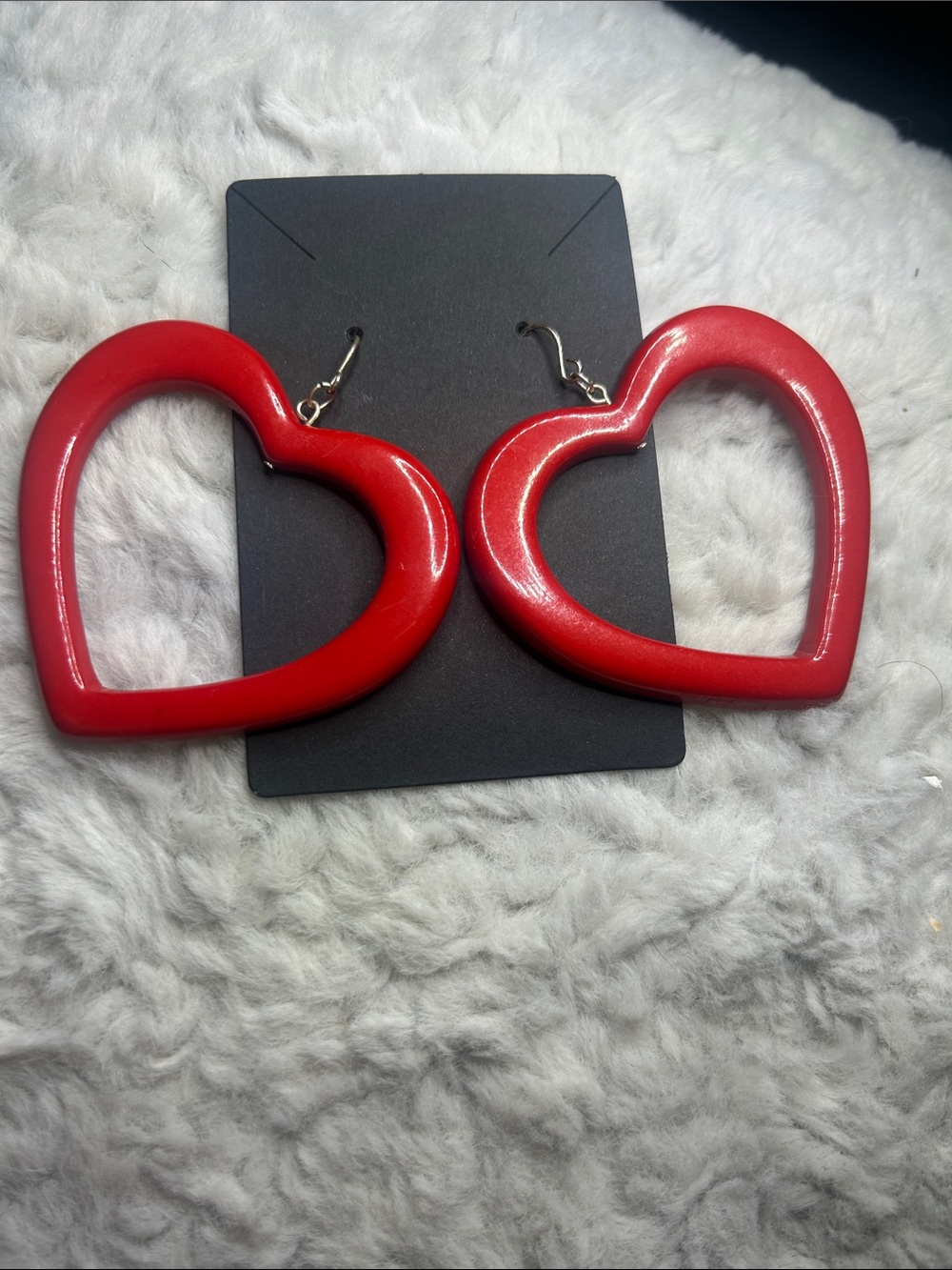 Red Heart Hoop Earrings - Women Jewelry